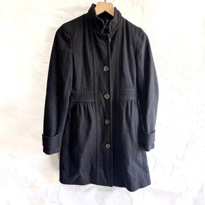 J. Crew // factory black wool fitted pea coat size 4 aug1